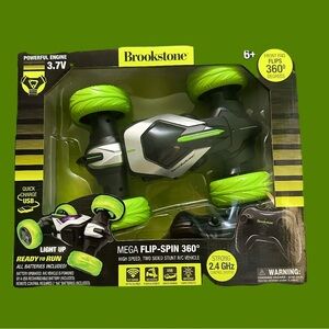 Brookstone Flip-Spin 360° RC Car - Lime and Black